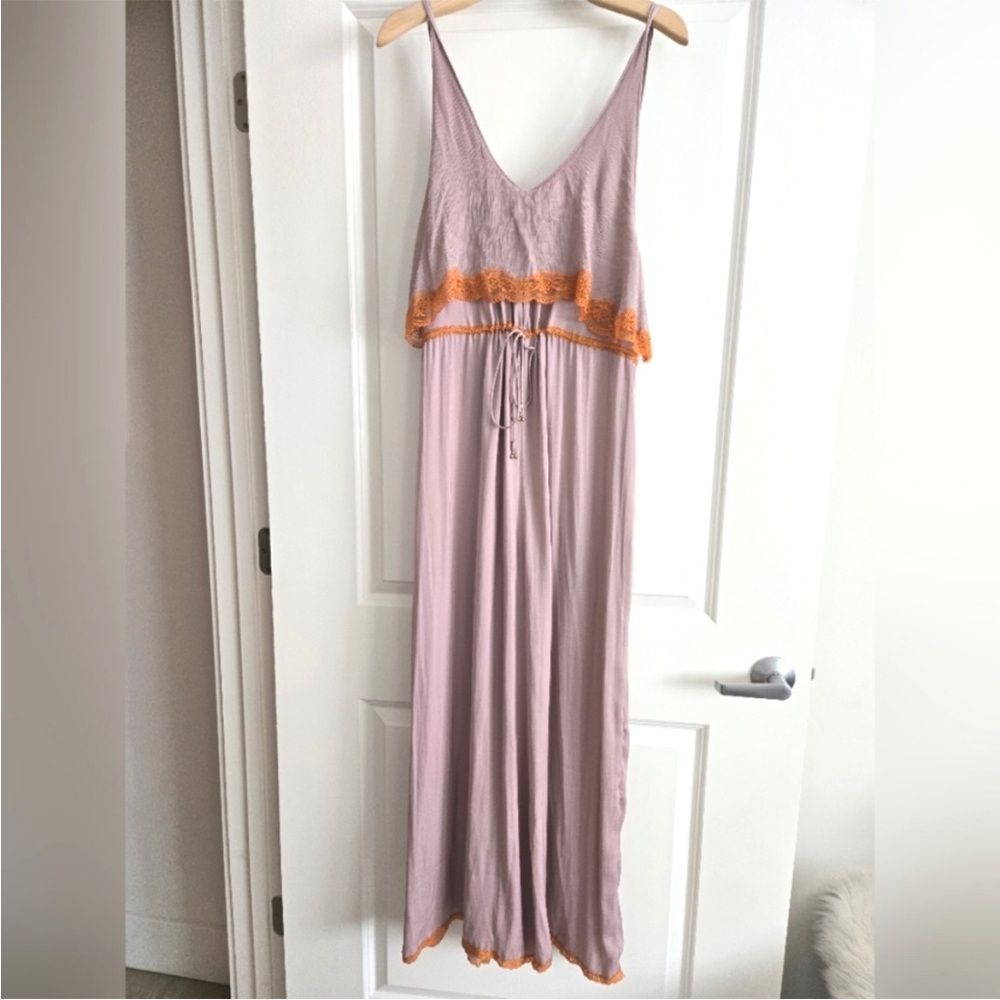 Free People Lavender and Orange Jumpsuit
